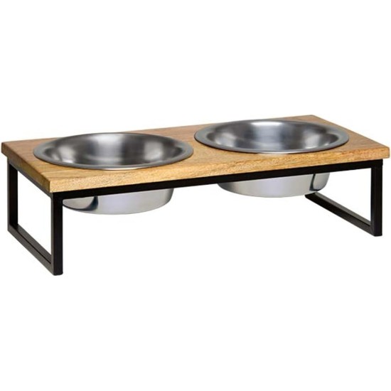 Loving Pets Black Label Top 1 Pint Wooden Elevated Diner