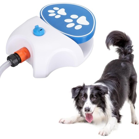 MENDUNER Dog Sprinkler for Outdoor Use, Dog Water Fountain, Step On Activated Dog Water Dispenser, Dog Sprinkler, Drinking Water Dispenser with Hose, Dog Water Toy MENDUNER Dog Sprinkler for Outdoor Use, Dog Water Fountain, Step On Activated Dog Water Dispenser, Dog Sprinkler, Drinking Water Dispenser with Hose, Dog Water Toy