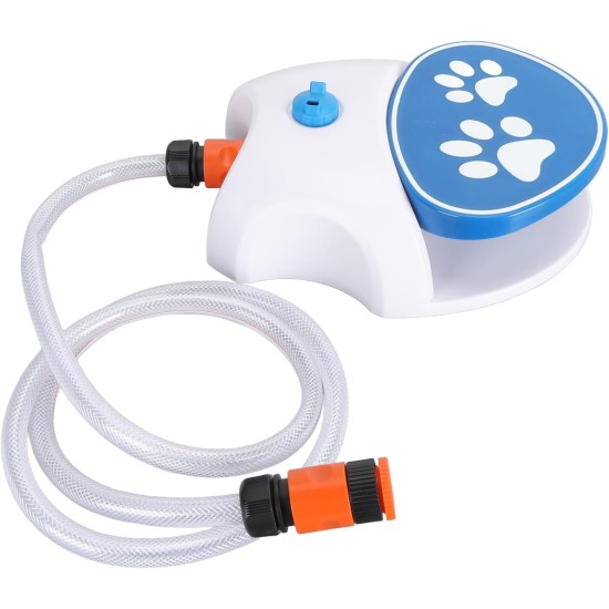 MENDUNER Dog Sprinkler for Outdoor Use, Dog Water Fountain, Step On Activated Dog Water Dispenser, Dog Sprinkler, Drinking Water Dispenser with Hose, Dog Water Toy MENDUNER Dog Sprinkler for Outdoor Use, Dog Water Fountain, Step On Activated Dog Water Dispenser, Dog Sprinkler, Drinking Water Dispenser with Hose, Dog Water Toy