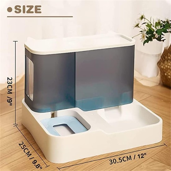 MMIAOO 2-in-1 Automatic Pet Food and Water Dispenser, Cat Food Dispenser, Dog Water Dispenser, Automatic Pet Feeder (Blue) MMIAOO 2-in-1 Automatic Pet Food and Water Dispenser, Cat Food Dispenser, Dog Water Dispenser, Automatic Pet Feeder (Blue)