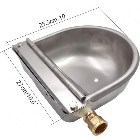 MUALROUS Stainless Steel Pet Water Dryer with Drain Plug and Connector, Automatic Float Water Bowl for Dogs and Farm Animals MUALROUS Stainless Steel Pet Water Dryer with Drain Plug and Connector, Automatic Float Water Bowl for Dogs and Farm Animals