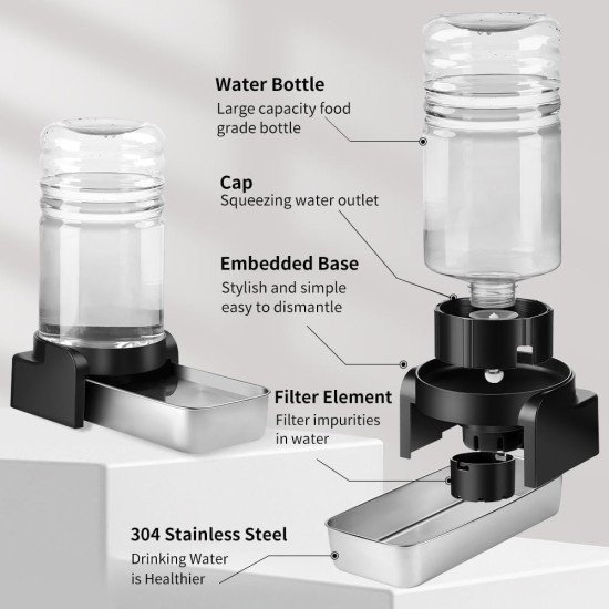 Marchul 3.8 L Drinking Fountain for Dogs and Cats, Automatic Drinking Fountain with Stainless Steel Water Bowl and 3 Filters, Pet Water Dispenser with Large Capacity for Medium and Large Pets Marchul 3.8 L Drinking Fountain for Dogs and Cats, Automatic Drinking Fountain with Stainless Steel Water Bowl and 3 Filters, Pet Water Dispenser with Large Capacity for Medium and Large Pets