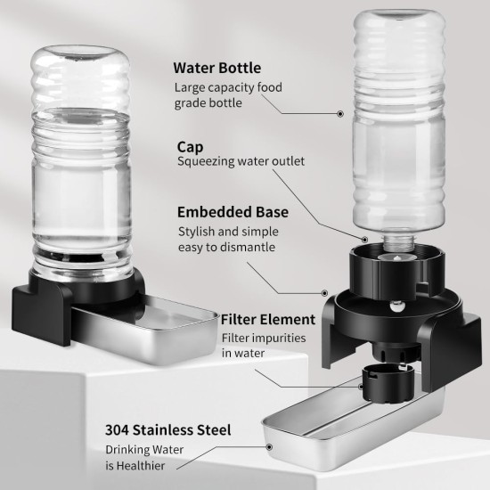 Marchul 3.8 L Drinking Fountain for Dogs and Cats, Automatic Drinking Fountain with Stainless Steel Water Bowl and 3 Filters, Pet Water Dispenser with Large Capacity for Medium and Large Pets Marchul 3.8 L Drinking Fountain for Dogs and Cats, Automatic Drinking Fountain with Stainless Steel Water Bowl and 3 Filters, Pet Water Dispenser with Large Capacity for Medium and Large Pets