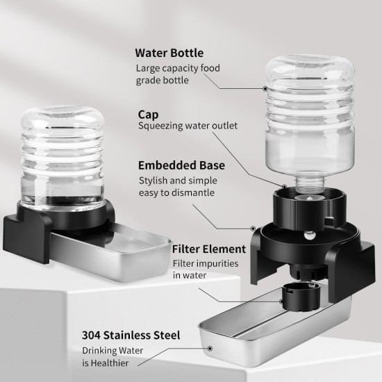 Marchul 3.8 L Drinking Fountain for Dogs and Cats, Automatic Drinking Fountain with Stainless Steel Water Bowl and 3 Filters, Pet Water Dispenser with Large Capacity for Medium and Large Pets Marchul 3.8 L Drinking Fountain for Dogs and Cats, Automatic Drinking Fountain with Stainless Steel Water Bowl and 3 Filters, Pet Water Dispenser with Large Capacity for Medium and Large Pets