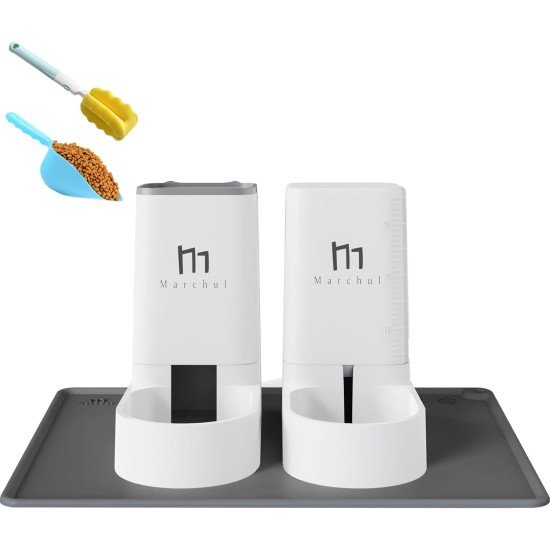Marchul Cat Dog Feeder and Water Dispenser Self Dispensing Feeder Water Dispenser (Feeder + Water Dispenser + Mat) Marchul Cat Dog Feeder and Water Dispenser Self Dispensing Feeder Water Dispenser (Feeder + Water Dispenser + Mat)