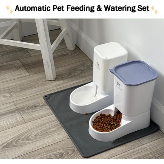 Marchul Cat Dog Feeder and Water Dispenser Self Dispensing Feeder Water Dispenser (Feeder + Water Dispenser + Mat) Marchul Cat Dog Feeder and Water Dispenser Self Dispensing Feeder Water Dispenser (Feeder + Water Dispenser + Mat)