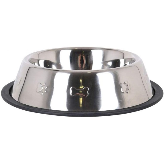 Mascotas Non-Slip Feeding Bowl for Dogs and Cats, 26 x 6 cm, Stainless Steel Mascotas Non-Slip Feeding Bowl for Dogs and Cats, 26 x 6 cm, Stainless Steel