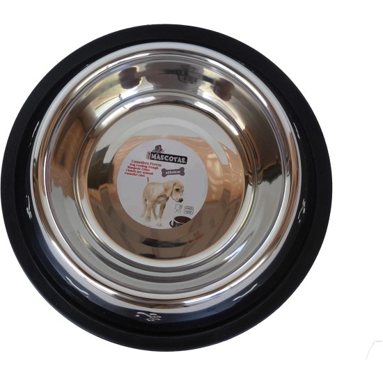 Mascotas Non-Slip Feeding Bowl for Dogs and Cats, 26 x 6 cm, Stainless Steel Mascotas Non-Slip Feeding Bowl for Dogs and Cats, 26 x 6 cm, Stainless Steel