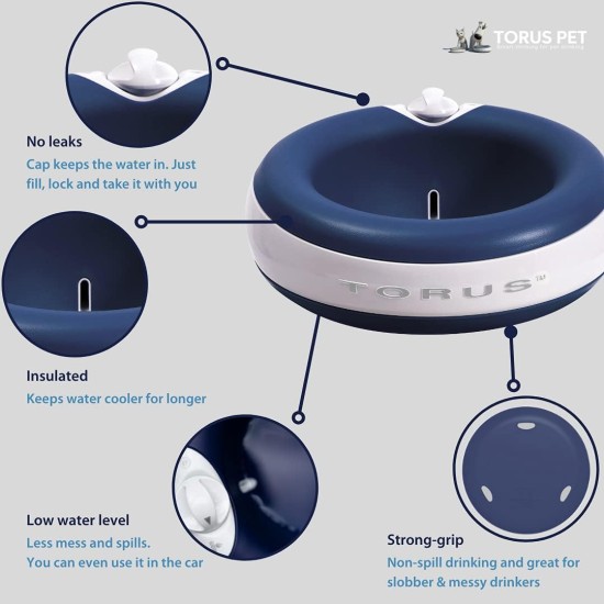 Maxi Filtered Water Bowl (Blue) - 2 Litre - Home & Travel Bowl - Autofill - No Leaks - Antimicrobial - BPA Free - Dog - Cat Maxi Filtered Water Bowl (Blue) - 2 Litre - Home & Travel Bowl - Autofill - No Leaks - Antimicrobial - BPA Free - Dog - Cat