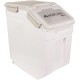 Mobiclinic® Pet Food Container, Feedpet, Capacity 20 L, Hermetic Closure, 23 x 25, 5 x 36, 5 cm, Includes Scoop and Measuring Cup, with Wheels, Transparent Window