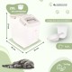 Mobiclinic® Pet Food Container, Feedpet, Capacity 20 L, Hermetic Closure, 23 x 25, 5 x 36, 5 cm, Includes Scoop and Measuring Cup, with Wheels, Transparent Window