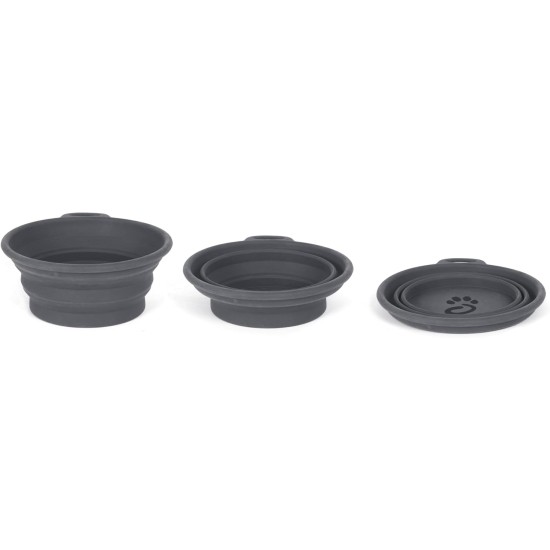 Mountain Paws Collapsible Silicone Dog Bowl with Attachment Loop Mountain Paws Collapsible Silicone Dog Bowl with Attachment Loop