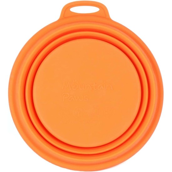 Mountain Paws Collapsible Silicone Dog Bowl with Attachment Loop Mountain Paws Collapsible Silicone Dog Bowl with Attachment Loop