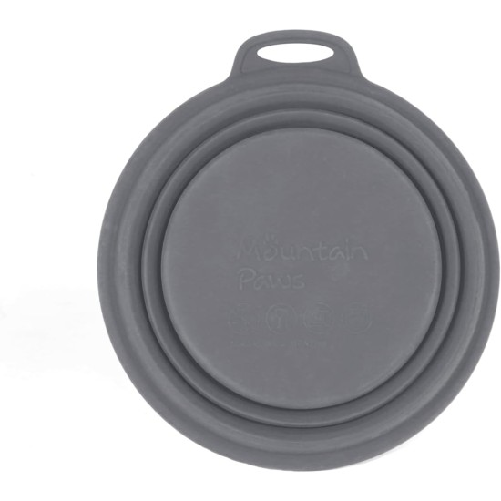 Mountain Paws Zusammenklappbarer Hundenapf aus Silikon mit Befestigungsschlaufe Mountain Paws Zusammenklappbarer Hundenapf aus Silikon mit Befestigungsschlaufe