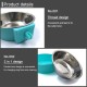 N//A Pack of 2 Cage Dog Bowl, Removable Stainless Steel Hanging Bowl, Pet Food, Water Bowl for Cats, Puppies, Birds and Rabbits (Green, Blue)