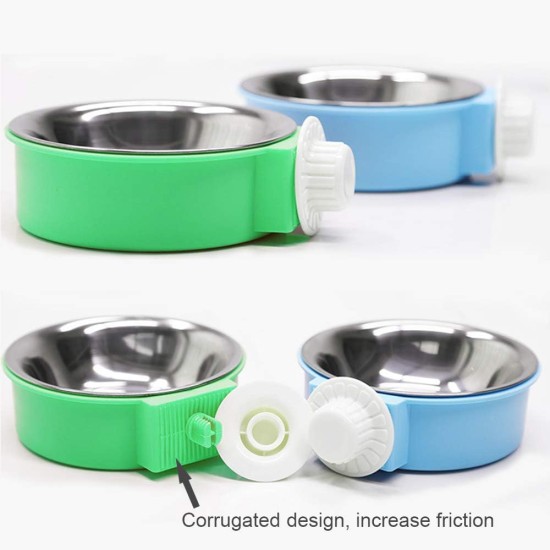 N//A Pack of 2 Cage Dog Bowl, Removable Stainless Steel Hanging Bowl, Pet Food, Water Bowl for Cats, Puppies, Birds and Rabbits (Green, Blue) N//A Pack of 2 Cage Dog Bowl, Removable Stainless Steel Hanging Bowl, Pet Food, Water Bowl for Cats, Puppies, Birds and Rabbits (Green, Blue)