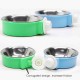 N//A Pack of 2 Cage Dog Bowl, Removable Stainless Steel Hanging Bowl, Pet Food, Water Bowl for Cats, Puppies, Birds and Rabbits (Green, Blue)