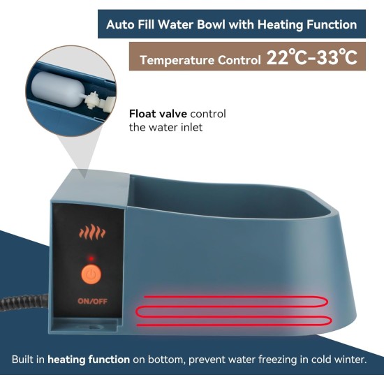 Namsan Heated Water Bowl for Dogs, Heated Frost Protection Drinking Bowl, Anti-Bite Hose Wrap Cable (165 cm / 64.9 inches), 2000 ml Heated Water Bowl for Dogs/Cat/Rabbits/Chicken in Winter Namsan Heated Water Bowl for Dogs, Heated Frost Protection Drinking Bowl, Anti-Bite Hose Wrap Cable (165 cm / 64.9 inches), 2000 ml Heated Water Bowl for Dogs/Cat/Rabbits/Chicken in Winter