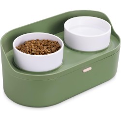Navaris Feeding Station for Cats and Dogs Including Storage - Anti-Spill Feeding Bowl Set - 2 x Feeding Bowl for Water Wet and Dry Food Increased Navaris Feeding Station for Cats and Dogs Including Storage - Anti-Spill Feeding Bowl Set - 2 x Feeding Bowl for Water Wet and Dry Food Increased