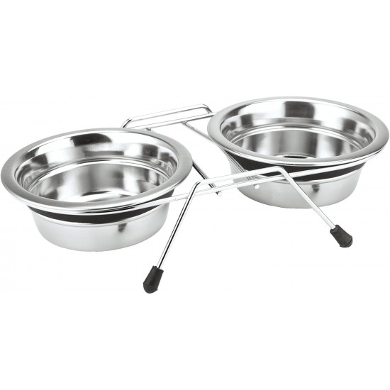 Nobby Double Bowl Stainless Steel Silent Diner, 11 cm, 0.25 Litre Nobby Double Bowl Stainless Steel Silent Diner, 11 cm, 0.25 Litre