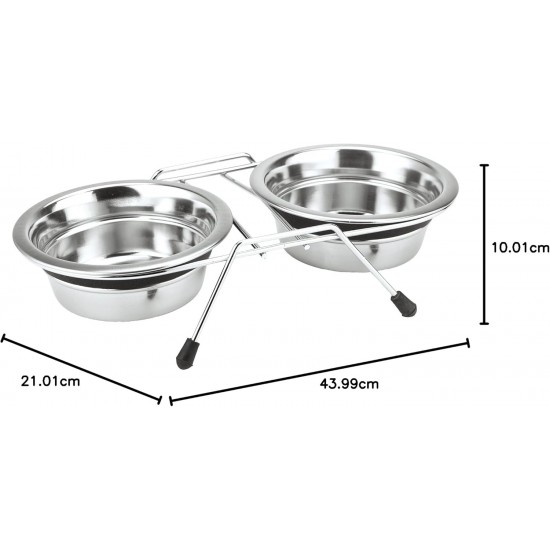 Nobby Double Bowl Stainless Steel Silent Diner, 11 cm, 0.25 Litre Nobby Double Bowl Stainless Steel Silent Diner, 11 cm, 0.25 Litre
