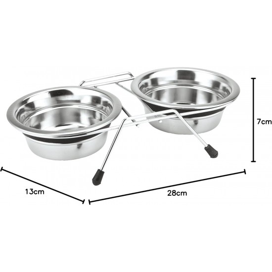 Nobby Double Bowl Stainless Steel Silent Diner, 11 cm, 0.25 Litre Nobby Double Bowl Stainless Steel Silent Diner, 11 cm, 0.25 Litre