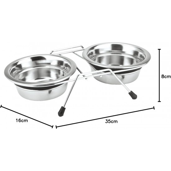 Nobby Double Bowl Stainless Steel Silent Diner, 11 cm, 0.25 Litre Nobby Double Bowl Stainless Steel Silent Diner, 11 cm, 0.25 Litre