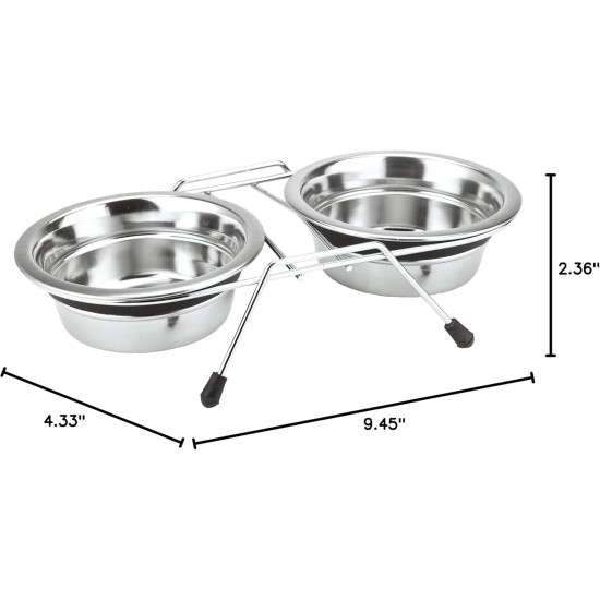 Nobby Double Bowl Stainless Steel Silent Diner, 13 cm, 0.50 Litre Nobby Double Bowl Stainless Steel Silent Diner, 13 cm, 0.50 Litre