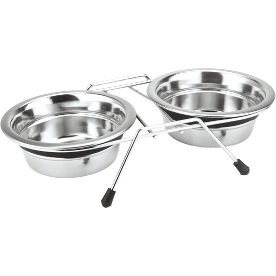 Nobby Double Bowl Stainless Steel Silent Diner, 13 cm, 0.50 Litre Nobby Double Bowl Stainless Steel Silent Diner, 13 cm, 0.50 Litre