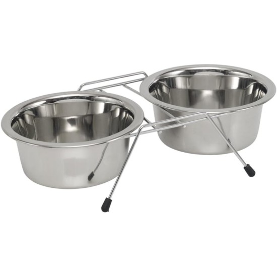 Nobby Double Diner Chrome with 2 Bowls, 0.35 Litre, 13 cm Nobby Double Diner Chrome with 2 Bowls, 0.35 Litre, 13 cm