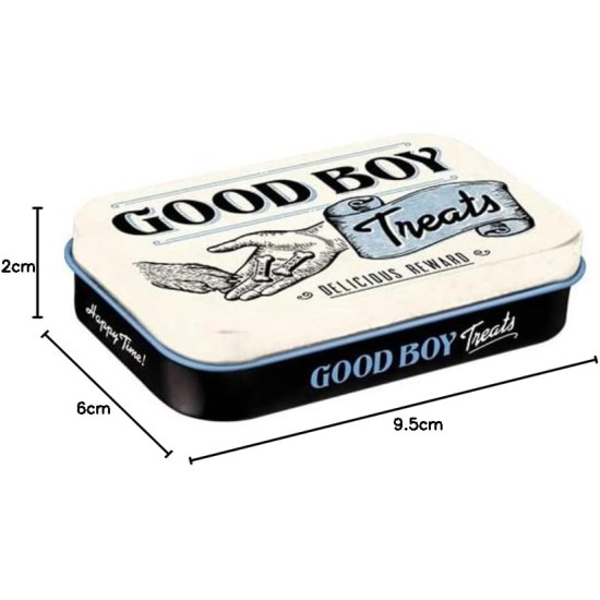 Nostalgic-Art Retro Treat Tin, 6 x 9.5 x 2 cm, Good Boy Treats - Gift Idea for Dog Owners, Dog Treat Tin, Vintage Design Nostalgic-Art Retro Treat Tin, 6 x 9.5 x 2 cm, Good Boy Treats - Gift Idea for Dog Owners, Dog Treat Tin, Vintage Design