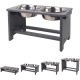 Nothing Burger Raised Dog Bowls for Large Dogs, Dog Bowl with Stand, Bamboo with 2 Stainless Steel Bowls (Grey) Nothing Burger Raised Dog Bowls for Large Dogs, Dog Bowl with Stand, Bamboo with 2 Stainless Steel Bowls (Grey)