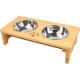 Nothing Burger Raised Dog Bowls for Large Dogs, Dog Bowl with Stand, Bamboo with 2 Stainless Steel Bowls (Grey) Nothing Burger Raised Dog Bowls for Large Dogs, Dog Bowl with Stand, Bamboo with 2 Stainless Steel Bowls (Grey)