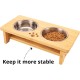 Nothing Burger Raised Dog Bowls for Large Dogs, Dog Bowl with Stand, Bamboo with 2 Stainless Steel Bowls (Grey) Nothing Burger Raised Dog Bowls for Large Dogs, Dog Bowl with Stand, Bamboo with 2 Stainless Steel Bowls (Grey)