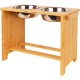Nothing Burger Raised Dog Bowls for Large Dogs, Dog Bowl with Stand, Bamboo with 2 Stainless Steel Bowls (Grey) Nothing Burger Raised Dog Bowls for Large Dogs, Dog Bowl with Stand, Bamboo with 2 Stainless Steel Bowls (Grey)