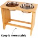 Nothing Burger Raised Dog Bowls for Large Dogs, Dog Bowl with Stand, Bamboo with 2 Stainless Steel Bowls (Grey) Nothing Burger Raised Dog Bowls for Large Dogs, Dog Bowl with Stand, Bamboo with 2 Stainless Steel Bowls (Grey)