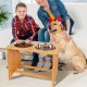 Nothing Burger Raised Dog Bowls for Large Dogs, Dog Bowl with Stand, Bamboo with 2 Stainless Steel Bowls (Grey) Nothing Burger Raised Dog Bowls for Large Dogs, Dog Bowl with Stand, Bamboo with 2 Stainless Steel Bowls (Grey)