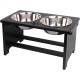 Nothing Burger Raised Dog Bowls for Large Dogs, Dog Bowl with Stand, Bamboo with 2 Stainless Steel Bowls (Grey) Nothing Burger Raised Dog Bowls for Large Dogs, Dog Bowl with Stand, Bamboo with 2 Stainless Steel Bowls (Grey)