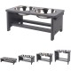 Nothing Burger Raised Dog Bowls for Large Dogs, Dog Bowl with Stand, Bamboo with 2 Stainless Steel Bowls (Grey) Nothing Burger Raised Dog Bowls for Large Dogs, Dog Bowl with Stand, Bamboo with 2 Stainless Steel Bowls (Grey)