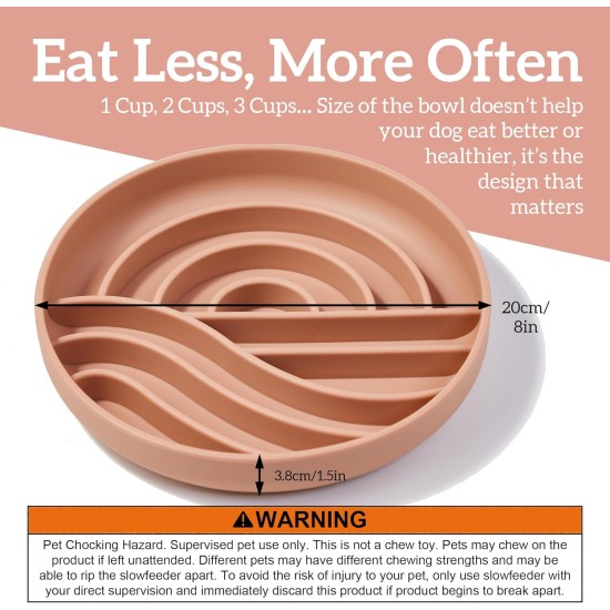 OHMO Anti-sling dog bowl, anti-slinging bowl dogs for cats puppies, healthy eating, stops bloating, non-slip, environmentally friendly silicone (coral) OHMO Anti-sling dog bowl, anti-slinging bowl dogs for cats puppies, healthy eating, stops bloating, non-slip, environmentally friendly silicone (coral)