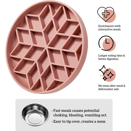 OHMO Anti-sling dog bowl, anti-slinging bowl dogs for cats puppies, healthy eating, stops bloating, non-slip, environmentally friendly silicone (coral) OHMO Anti-sling dog bowl, anti-slinging bowl dogs for cats puppies, healthy eating, stops bloating, non-slip, environmentally friendly silicone (coral)