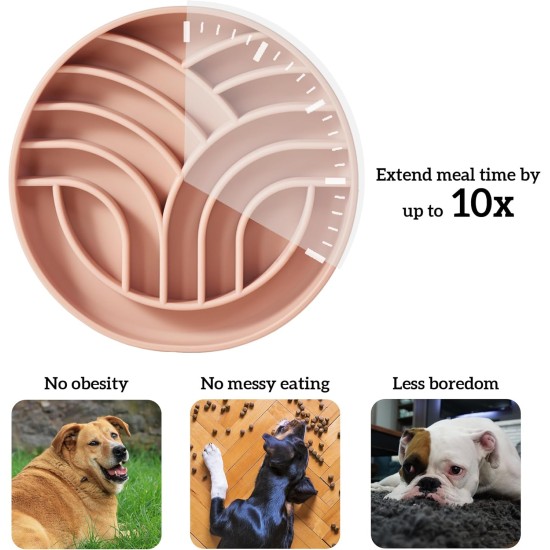 OHMO Anti-sling dog bowl, anti-slinging bowl dogs for cats puppies, healthy eating, stops bloating, non-slip, environmentally friendly silicone (coral) OHMO Anti-sling dog bowl, anti-slinging bowl dogs for cats puppies, healthy eating, stops bloating, non-slip, environmentally friendly silicone (coral)