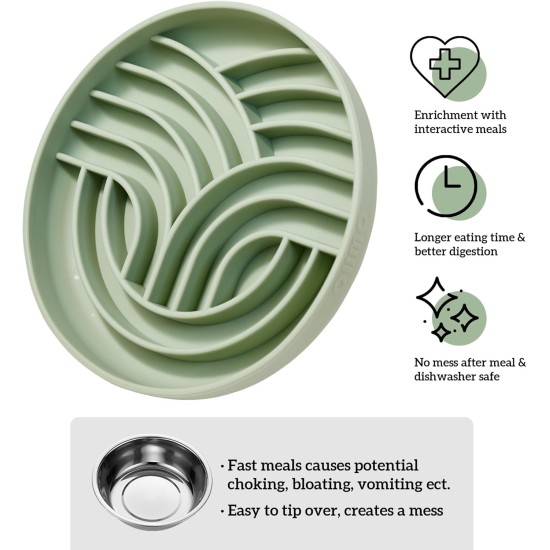 OHMO Anti-sling dog bowl, anti-slinging bowl dogs for cats puppies, healthy eating, stops bloating, non-slip, environmentally friendly silicone (slate grey) OHMO Anti-sling dog bowl, anti-slinging bowl dogs for cats puppies, healthy eating, stops bloating, non-slip, environmentally friendly silicone (slate grey)