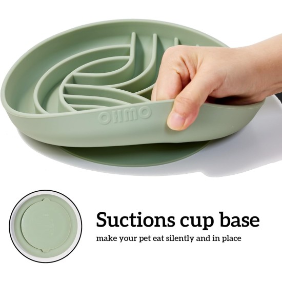 OHMO Anti-sling dog bowl, anti-slinging bowl dogs for cats puppies, healthy eating, stops bloating, non-slip, environmentally friendly silicone (slate grey) OHMO Anti-sling dog bowl, anti-slinging bowl dogs for cats puppies, healthy eating, stops bloating, non-slip, environmentally friendly silicone (slate grey)