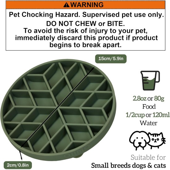 OHMO Anti-sling dog bowl, anti-slinging bowl dogs for cats puppies, healthy eating, stops bloating, non-slip, environmentally friendly silicone (slate grey) OHMO Anti-sling dog bowl, anti-slinging bowl dogs for cats puppies, healthy eating, stops bloating, non-slip, environmentally friendly silicone (slate grey)