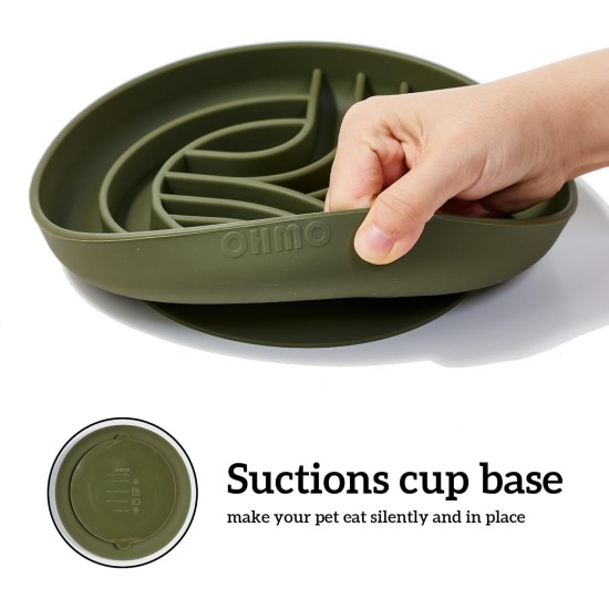 OHMO Anti-sling dog bowl, anti-slinging bowl dogs for cats puppies, healthy eating, stops bloating, non-slip, environmentally friendly silicone (slate grey) OHMO Anti-sling dog bowl, anti-slinging bowl dogs for cats puppies, healthy eating, stops bloating, non-slip, environmentally friendly silicone (slate grey)