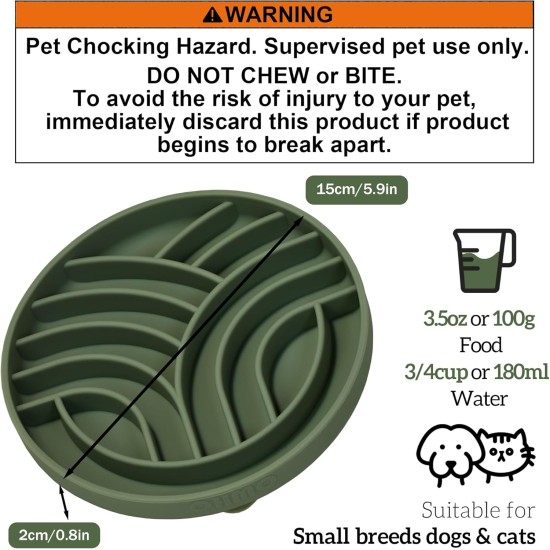 OHMO Anti-sling dog bowl, anti-slinging bowl dogs for cats puppies, healthy eating, stops bloating, non-slip, environmentally friendly silicone (slate grey) OHMO Anti-sling dog bowl, anti-slinging bowl dogs for cats puppies, healthy eating, stops bloating, non-slip, environmentally friendly silicone (slate grey)