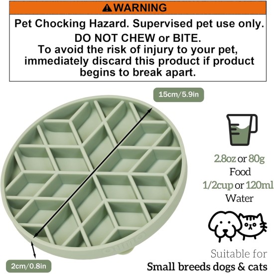 OHMO Anti-sling dog bowl, anti-slinging bowl dogs for cats puppies, healthy eating, stops bloating, non-slip, environmentally friendly silicone (slate grey) OHMO Anti-sling dog bowl, anti-slinging bowl dogs for cats puppies, healthy eating, stops bloating, non-slip, environmentally friendly silicone (slate grey)