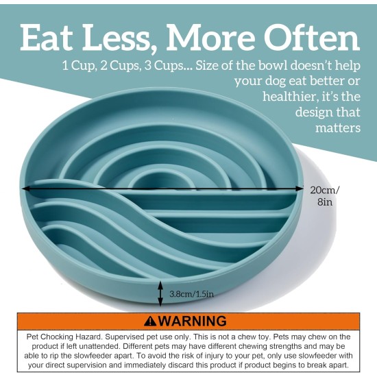 OHMO Anti-sling dog bowl, anti-slinging bowl dogs for cats puppies, healthy eating, stops bloating, non-slip, environmentally friendly silicone (slate grey) OHMO Anti-sling dog bowl, anti-slinging bowl dogs for cats puppies, healthy eating, stops bloating, non-slip, environmentally friendly silicone (slate grey)