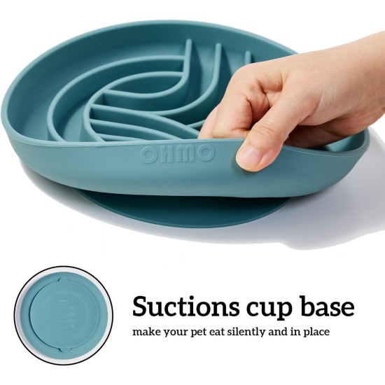 OHMO Anti-sling dog bowl, anti-slinging bowl dogs for cats puppies, healthy eating, stops bloating, non-slip, environmentally friendly silicone (slate grey) OHMO Anti-sling dog bowl, anti-slinging bowl dogs for cats puppies, healthy eating, stops bloating, non-slip, environmentally friendly silicone (slate grey)